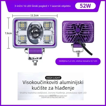 Prednje LED svjetlo za 24V električna vozila, vodootporno, 3000 lm, stil Laser Cannon