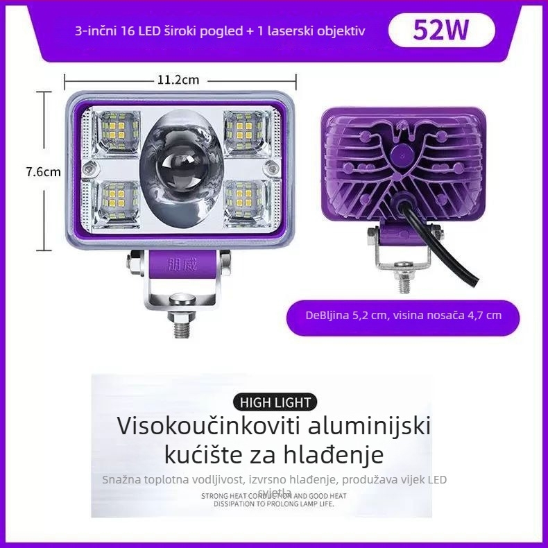 Prednje LED svjetlo za 24V električna vozila, vodootporno, 3000 lm, stil Laser Cannon