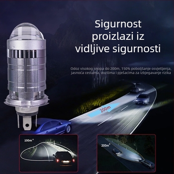 LED far za automobil i motocikl s visoko jasnom koncentričnom lećom, M6-H4, 45W, DC9-60V, IP67, 30000h, univerzalno