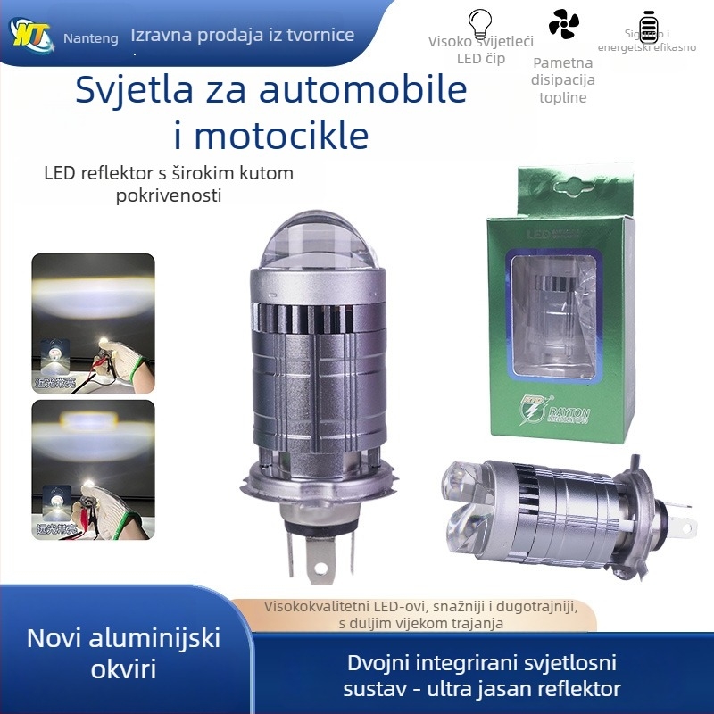 LED far za automobil i motocikl s visoko jasnom koncentričnom lećom, M6-H4, 45W, DC9-60V, IP67, 30000h, univerzalno