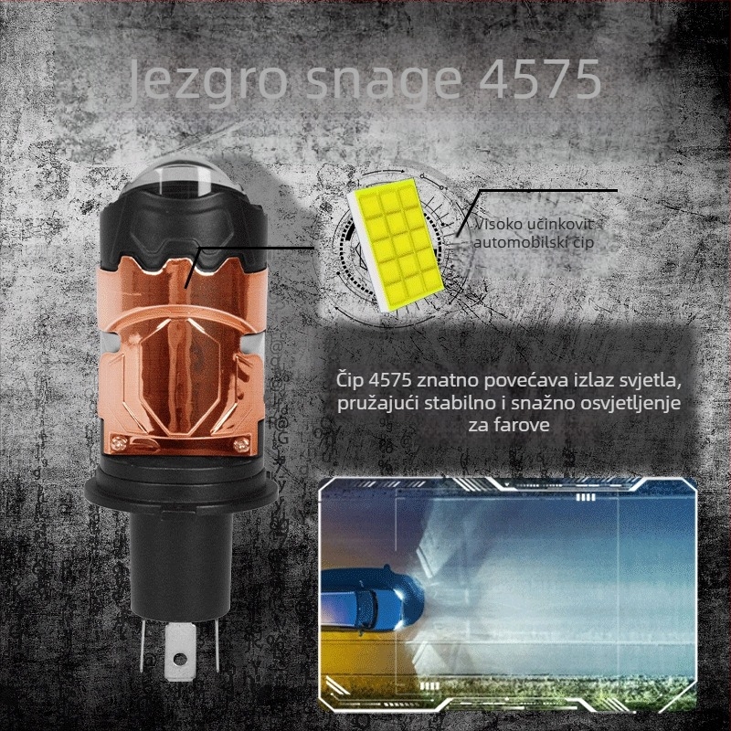 CAMOTO LED H4 farovi za automobile i motocikle – izravna ugradnja, fokus leća, 55W, 12V, 13000LM, IP68, aluminijsko kućište, H4 model, kompatibilan sa svim H4 tipovima, bez montaže