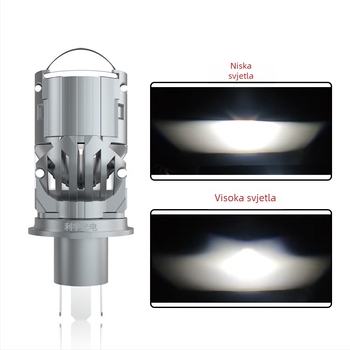 LED H4 LED svjetlo za automobil s M01T fisheye lećom i solenoidnim ventilu, Plug-In, 12V, 50W