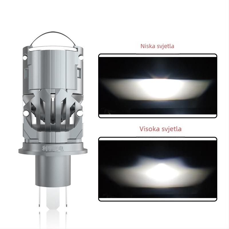 LED H4 LED svjetlo za automobil s M01T fisheye lećom i solenoidnim ventilu, Plug-In, 12V, 50W