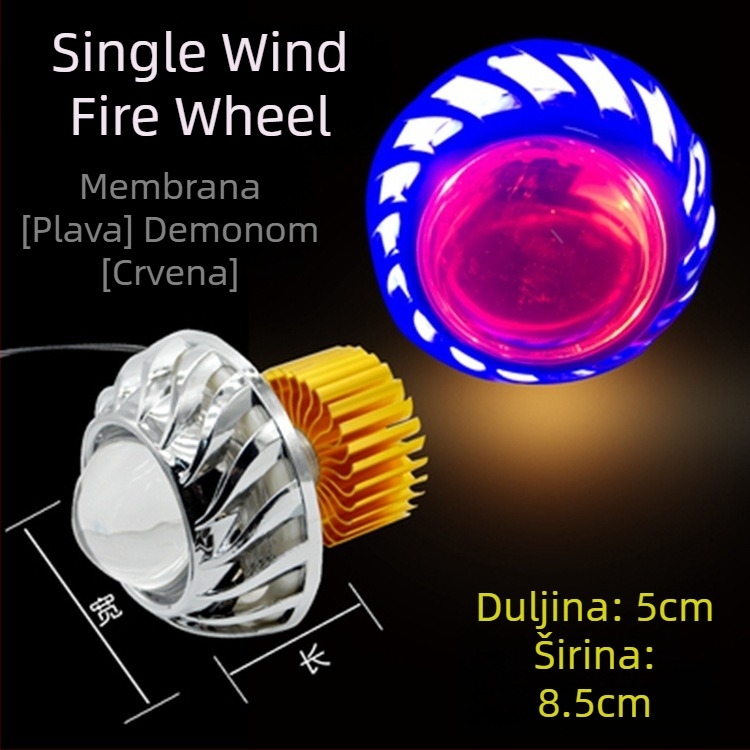 Motocikl LED faro s anđeoskim i demonim okom, Cree LED, 1200 lm, 10W, 12–80V, Hot Wheel model
