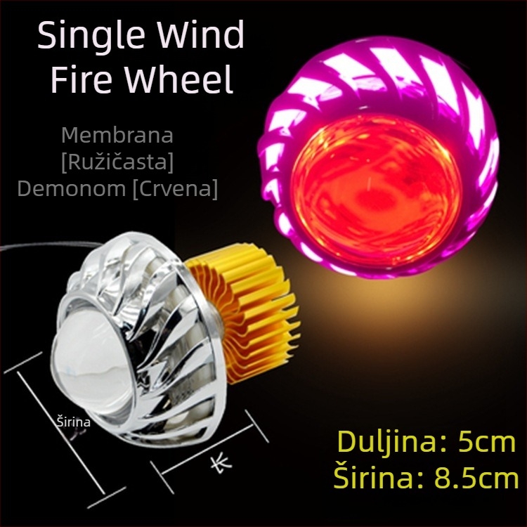 Motocikl LED faro s anđeoskim i demonim okom, Cree LED, 1200 lm, 10W, 12–80V, Hot Wheel model