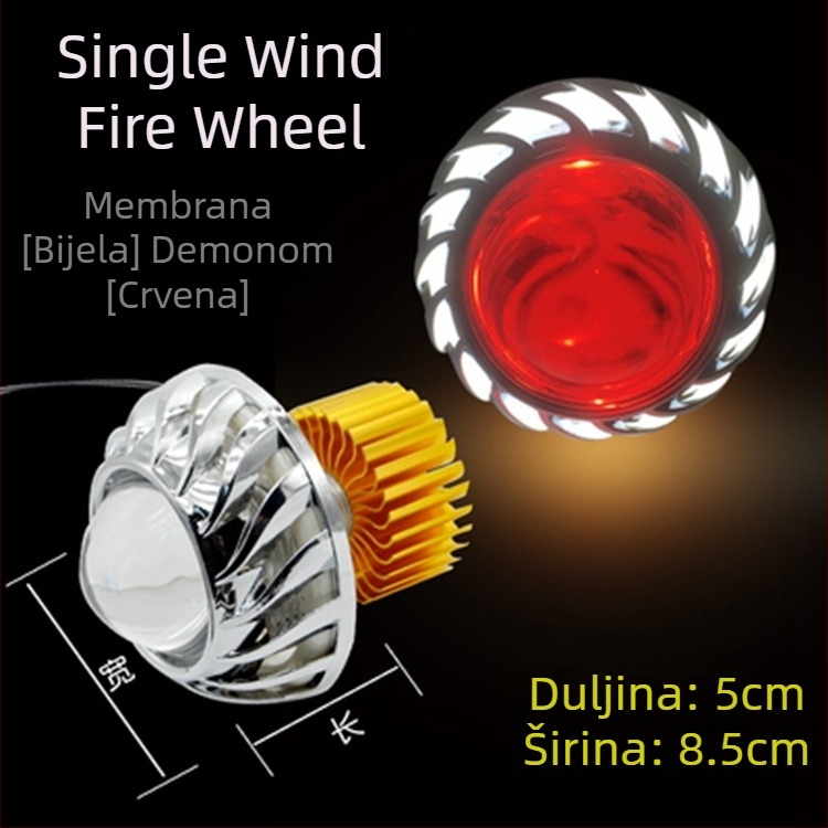 Motocikl LED faro s anđeoskim i demonim okom, Cree LED, 1200 lm, 10W, 12–80V, Hot Wheel model
