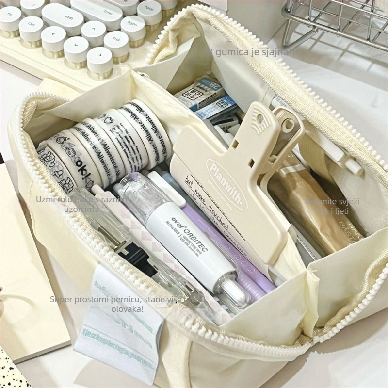 Pernica za olovke s preklopnim prizmatnim dizajnom i velikim kapacitetom – unisex, INS stil