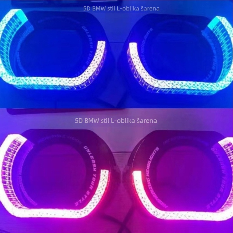 5D kvadratni integrirani dekorativni pokrov za LED far s Angel Eye, WRGB otvor