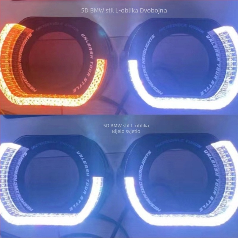 5D kvadratni integrirani dekorativni pokrov za LED far s Angel Eye, WRGB otvor