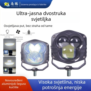 LED kvadratna radna svjetiljka za auto s integriranim visokim i niskim snopom, motocikl svjetlo, off-road svjetlo (40W, 12-80V DC, IP67, 6500K, 30000h)