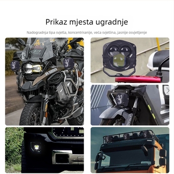 LED kvadratna radna svjetiljka za auto s integriranim visokim i niskim snopom, motocikl svjetlo, off-road svjetlo (40W, 12-80V DC, IP67, 6500K, 30000h)