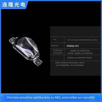 Lentila prednjeg svjetla za električni motocikl – PMMA/PC materijal, podesiva propusnost svjetla, dimenzije po narudžbi, podesivi kut snopa