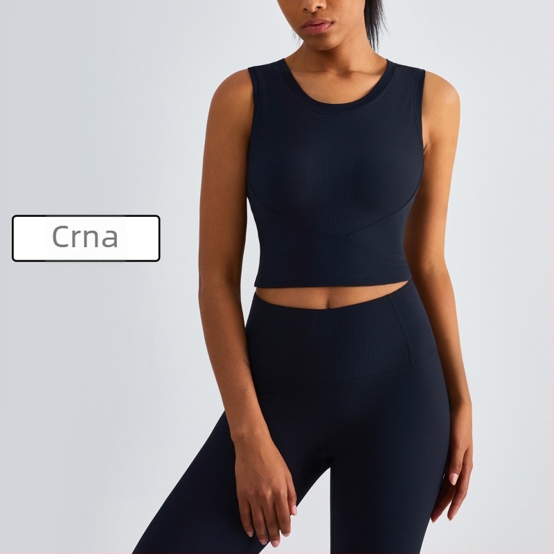 Joga top s jastučićima za grudi - prozračan, čvrste košarice, apsorpcija udara, uski kroj