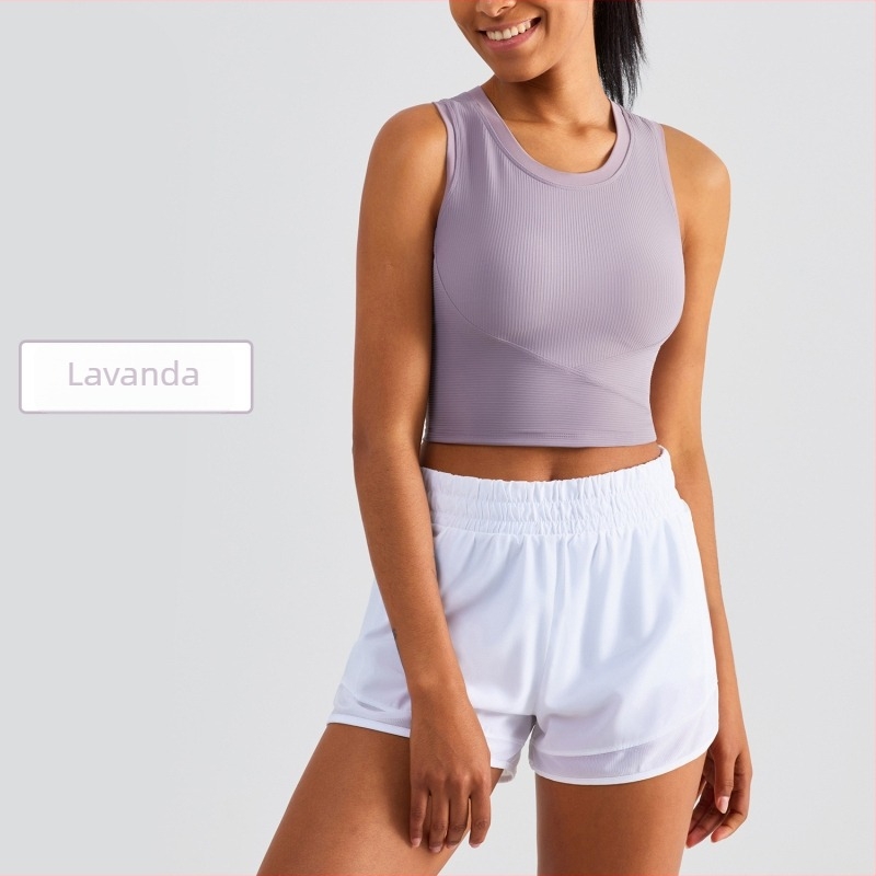 Joga top s jastučićima za grudi - prozračan, čvrste košarice, apsorpcija udara, uski kroj