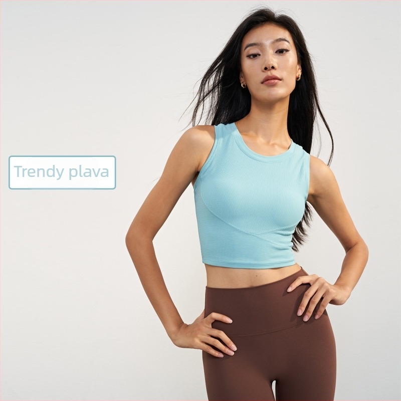 Joga top s jastučićima za grudi - prozračan, čvrste košarice, apsorpcija udara, uski kroj