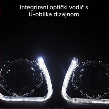 Dekorativni poklopac za far auta s LED Angel Eye, U-oblik vodilica svjetla, integrirani poklopac, 12V, 8W, univerzalno kompatibilno