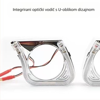 Dekorativni poklopac za far auta s LED Angel Eye, U-oblik vodilica svjetla, integrirani poklopac, 12V, 8W, univerzalno kompatibilno