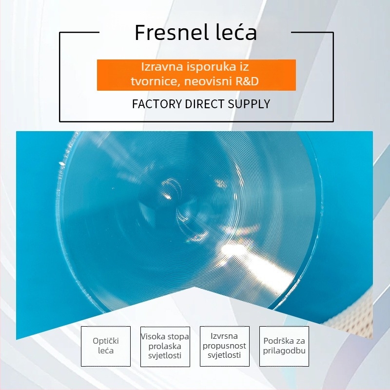 Fresnel leća za fokus – plosna Fresnel leća s laserskim rezom, marka Fanco