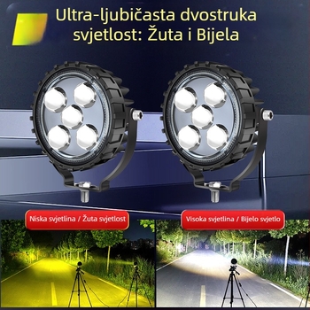 Okrugli laserski spot s 5 LED za prednji branik kamiona/terenog vozila, 60W, 12-80V, aluminijsko kućište, PC leća