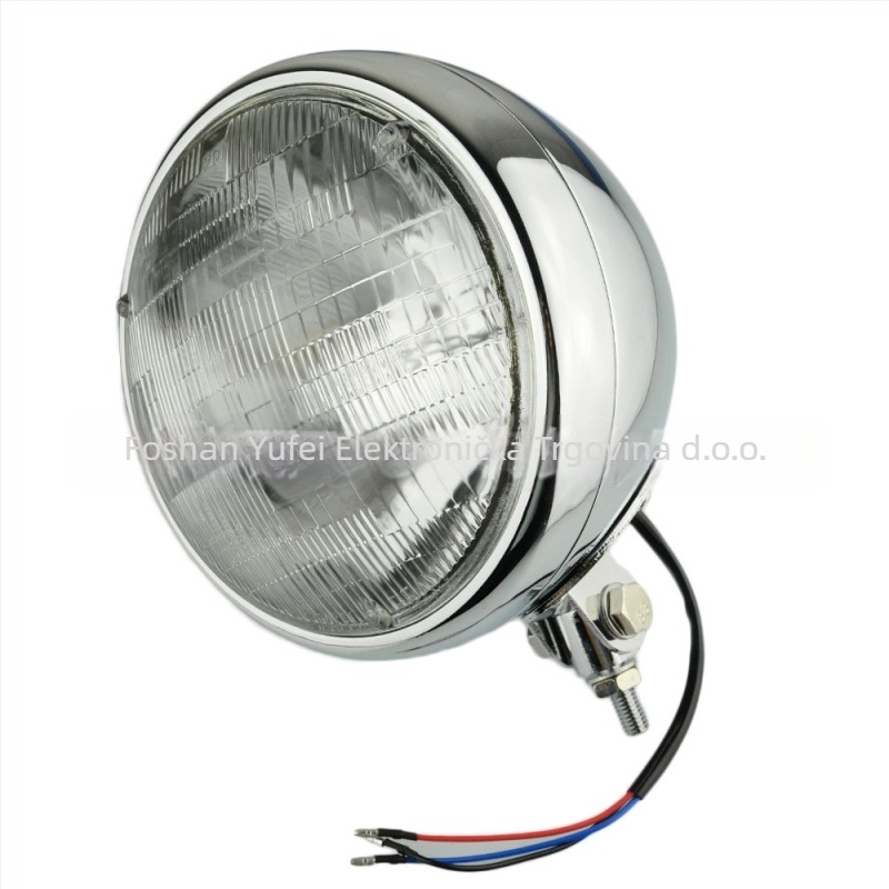 Prednja svjetiljka za električna vozila i bicikle – retro dizajn, 12V, snaga 55, kućište od odljevane aluminijske legure i staklena leća, model Flying