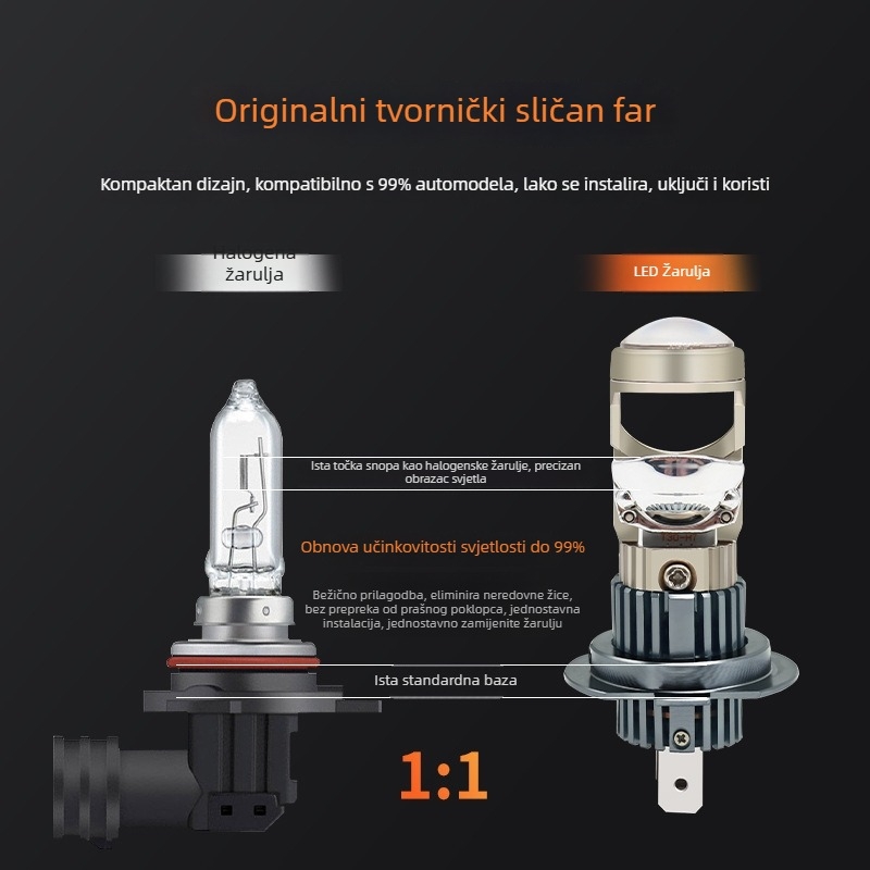 Dixiang T30 LED prednja svjetla s fisheye lećom - Plug-In, 60W, 9-36V, CSP3570, 5000-8000lm, IP68