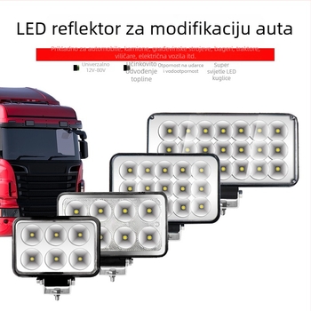 Le Tushun 72W LED prednje svjetlo za kamione, motocikle i električna vozila – 12-80V, IP67, 4200 lm, vijek trajanja 50 000 h, lijevani aluminij + PC, četverokutna reflektirajuća čašica konveksna leća