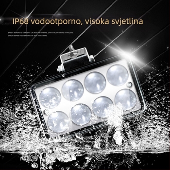 Le Tushun 72W LED prednje svjetlo za kamione, motocikle i električna vozila – 12-80V, IP67, 4200 lm, vijek trajanja 50 000 h, lijevani aluminij + PC, četverokutna reflektirajuća čašica konveksna leća