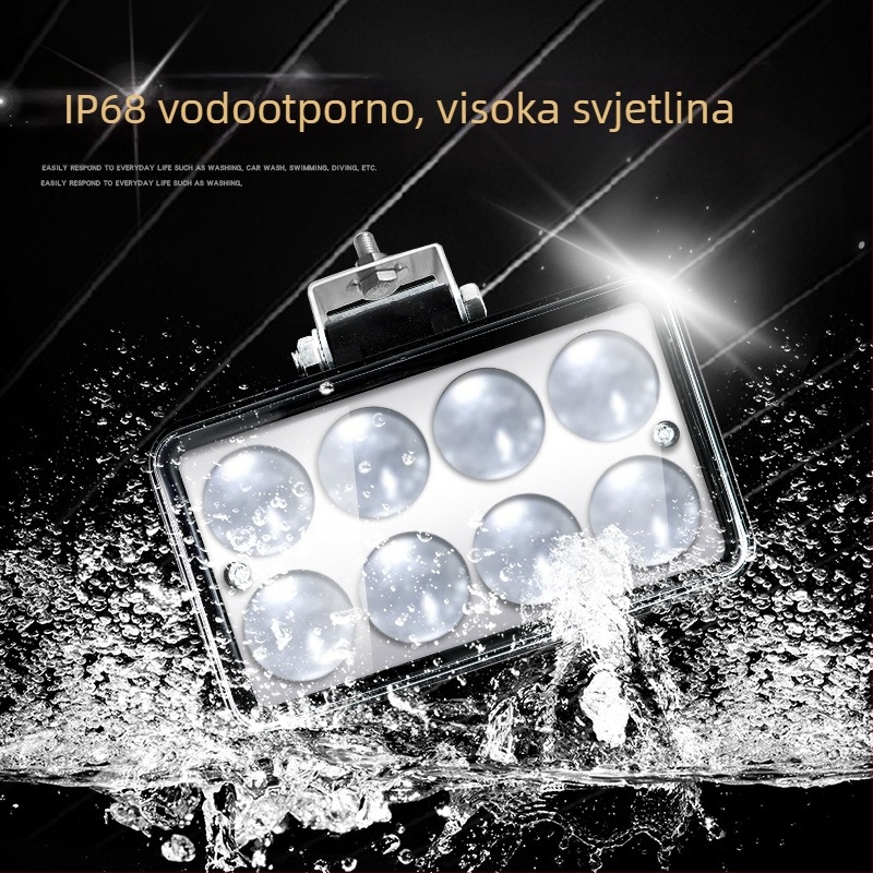 Le Tushun 72W LED prednje svjetlo za kamione, motocikle i električna vozila – 12-80V, IP67, 4200 lm, vijek trajanja 50 000 h, lijevani aluminij + PC, četverokutna reflektirajuća čašica konveksna leća