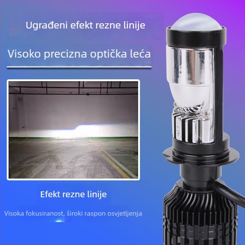LED auto prednja svjetla s bifokalnom lećom, H4/H7 kompatibilno, 12V, IP67, 3800 lm
