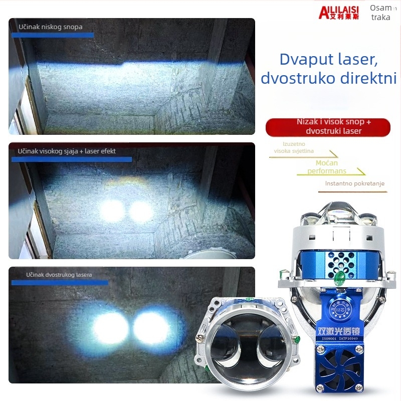 Set LED prednjih svjetala za auto s dvostrukom lećom i dvostrukim snopom, univerzalna kompatibilnost, 105W, 12V, 50.000h