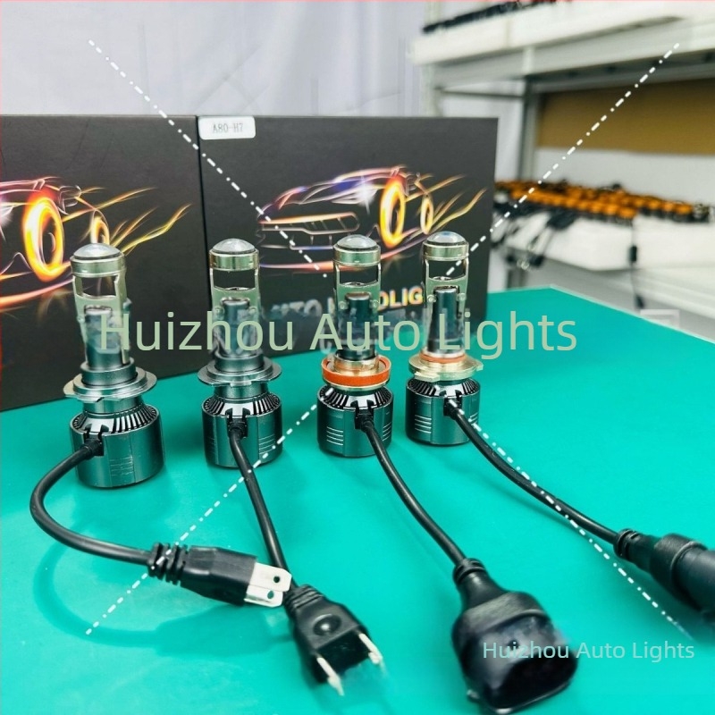 Auto LED farovi s malom lećom A80H4, visoka svjetlina, 40W, 12V, 4800 lm, IP67, kompatibilni s H4/H7/H11/9005/9006