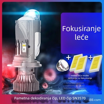 LED H4 far s integriranim daljinskim i bližim svjetlom, 50W, 12V, IP68, 10000 lm/par, leća kondenzator