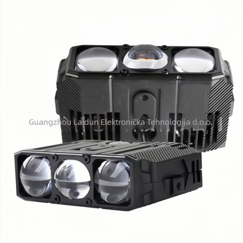 LED reflektor s tri leće – žuto-bijela svjetlost, za automobile, motocikle i električna vozila | 120W, 12V, 12000lm, IP68, domet 1000m