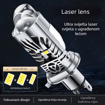 Automobilska LED glavna svjetla s laserskom lećom, integrirani visoki i niski snop, model M01p, 43W, 12V, 12000lm, IP68
