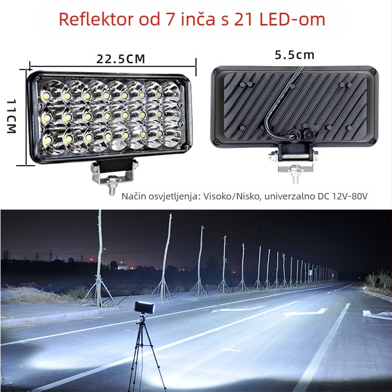 Cree LED reflektor s više LED za kamione, tricikle i motocikle — 216W, 12–24V, kućište od lijevanog aluminija