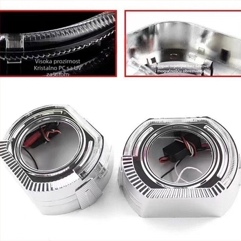 Kvadratni poklopac leće Angel Eye s integriranim LED-om, 2.5/3.0 inča