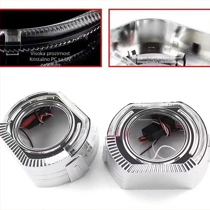 Kvadratni poklopac leće Angel Eye s integriranim LED-om, 2.5/3.0 inča