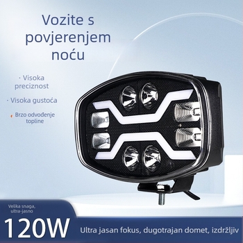 LED svjetla za kamione – visoka snaga, 120W, 12-80V DC, IP67, aluminijska legura kućište/PMMA leća, vijek trajanja 30000 h