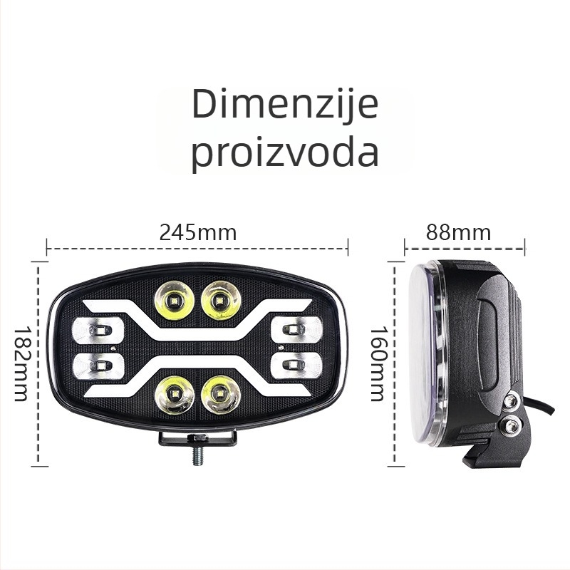 LED svjetla za kamione – visoka snaga, 120W, 12-80V DC, IP67, aluminijska legura kućište/PMMA leća, vijek trajanja 30000 h