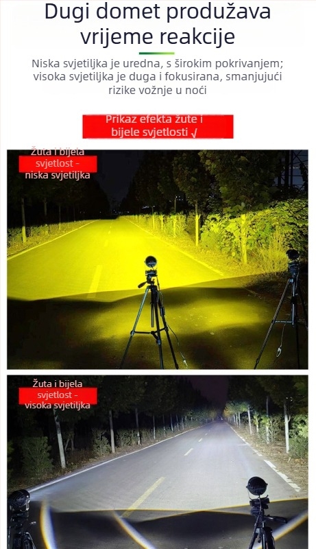 Xinluoer dvostruki fokus laserski far – auto svjetlo s lećom, 60W, 12V, aluminijsko kućište, opće namjene