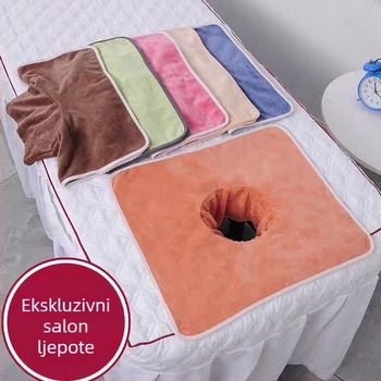 Mikrovlaknasti SPA ručnik s otvorom za lice i glavu, prilagodljiv logo, 70 g, 0-5 s apsorpcija