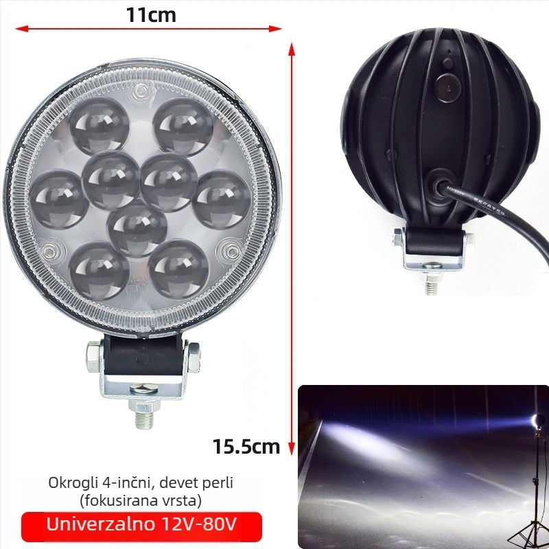 LED svjetlo za vozila, 60W, 12V, 1200lm, kućište od aluminijske legure, PC leća