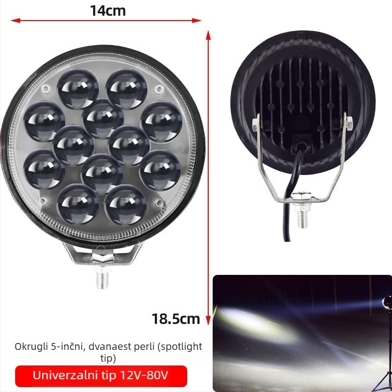 LED svjetlo za vozila, 60W, 12V, 1200lm, kućište od aluminijske legure, PC leća