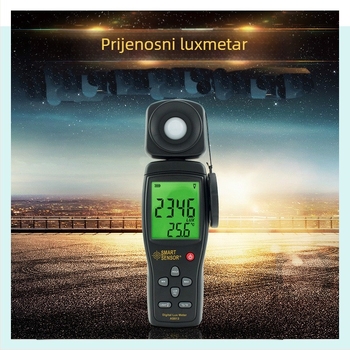 Digitalni iluminometar AS213, raspon mjerenja 1–200000 lux, rezolucija 1 lux, napajanje 9V baterijom
