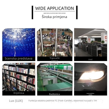 BSIDE visoko precizan digitalni luxmeter za biljke u stakleniku, ručni, baterijsko napajanje