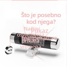 Automobilski elektronički sat s visoko preciznim digitalnim termometrom i senzorom otvora zraka, ABS kućište, model KO1.