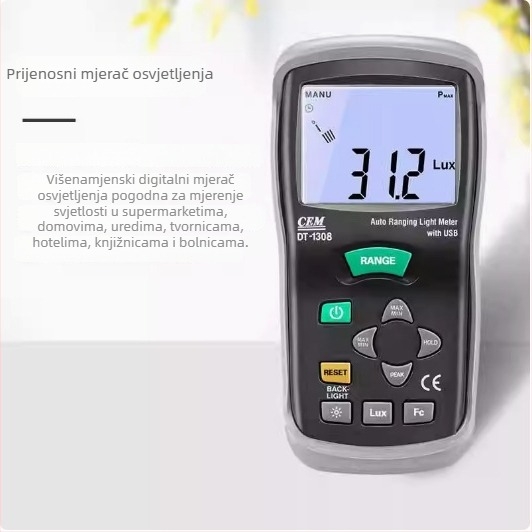 DT-1308 Digitalni mjerač osvjetljenja sa senzorom