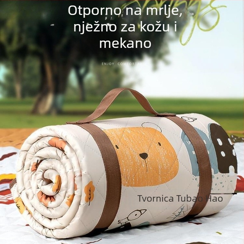 Piknik prostirka s flanelom, vodootporna vanjska podloga za kampiranje, prijenosna za više osoba