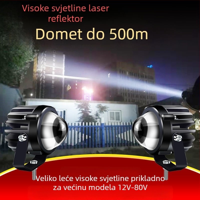 Automobilski LED reflektor visokog snopa, ultra jasna leća, LED izvor 1W, 12–24V, univerzalno za kamione
