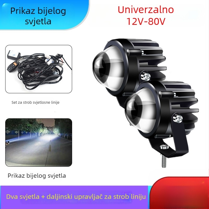 Automobilski LED reflektor visokog snopa, ultra jasna leća, LED izvor 1W, 12–24V, univerzalno za kamione